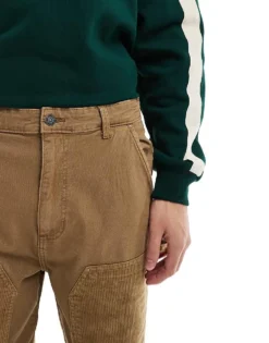 ONLY & SONS Loose Cord Carpenter Trousers In Beige For Men Kangaroo -Modern Clothing Shop 206870820 5
