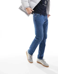 ONLY & SONS Regular Fit Jeans In Mid Blue Wash For Men Medium Blue Denim