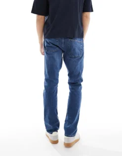 ONLY & SONS Regular Fit Jeans In Mid Blue Wash For Men Medium Blue Denim -Modern Clothing Shop 206908177 5
