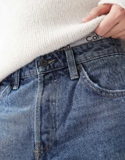 ONLY & SONS Straight Fit Jeans In Mid Blue Wash For Men Medium Blue Denim -Modern Clothing Shop 206908178 5