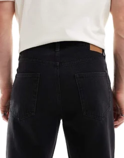 ONLY & SONS Loose Tapered Jeans In Washed Black For Men -Modern Clothing Shop 206908245 4