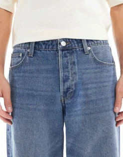 ONLY & SONS Baggy Fit Jeans In Mid Blue Wash For Men Medium Blue Denim -Modern Clothing Shop 206908380 3