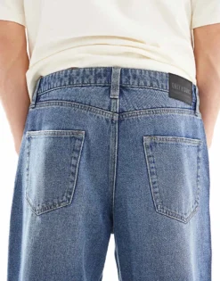 ONLY & SONS Baggy Fit Jeans In Mid Blue Wash For Men Medium Blue Denim -Modern Clothing Shop 206908380 5