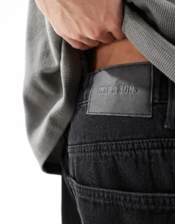 ONLY & SONS Loose Fit Jeans In Washed Black For Men -Modern Clothing Shop 206908526 4