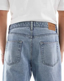 ONLY & SONS Loose Tapered Jeans In Light Blue Wash For Men Light Blue Denim -Modern Clothing Shop 206908583 4