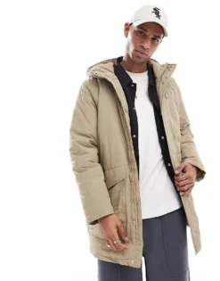 ONLY & SONS Water Repellent Hooded Parka In Beige For Men Chincilla -Modern Clothing Shop 206909347 1 chincilla 1