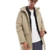 ONLY & SONS Water Repellent Hooded Parka In Beige For Men Chincilla