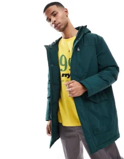 ONLY & SONS Water Repellent Hooded Parka In Dark Green For Men Ponderosa Pine -Modern Clothing Shop 206909370 1 ponderosapine 1