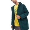 ONLY & SONS Water Repellent Hooded Parka In Dark Green For Men Ponderosa Pine