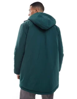 ONLY & SONS Water Repellent Hooded Parka In Dark Green For Men Ponderosa Pine -Modern Clothing Shop 206909370 3