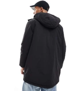 ONLY & SONS Water Repellent Hooded Parka In Black For Men -Modern Clothing Shop 206909387 4