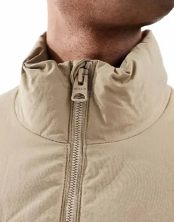 ONLY & SONS Funnel Neck Padded Gilet In Ecru For Men Chincilla -Modern Clothing Shop 206909402 3