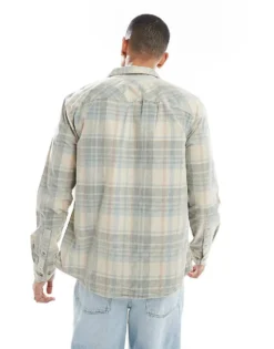 ONLY & SONS Regular Fit Yarn Dye Cord Shirt In Washed Blue Check For Men Silver Lining -Modern Clothing Shop 206910846 4