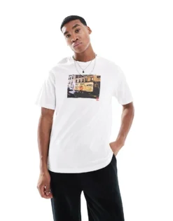 ONLY & SONS T-shirt With Graffiti Photo Print In White For Men Bright White