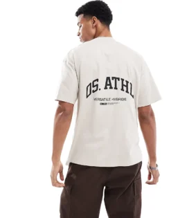 ONLY & SONS T-shirt With Athlectics Print In Beige For Men Silver Cloud -Modern Clothing Shop 206910858 1 silvercloud 1