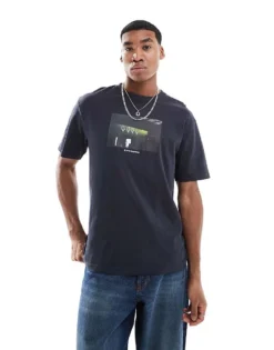 ONLY & SONS T-shirt With Photo Print In Navy For Men Dark Navy