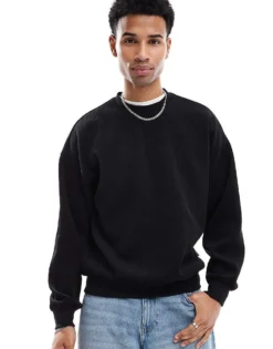 ONLY & SONS Vintage Fit Cord Jumper In Black For Men -Modern Clothing Shop 206910930 1 black 1