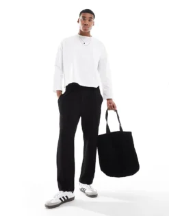 ONLY & SONS Front Seam Knitted Tapered Jogger In Black For Men