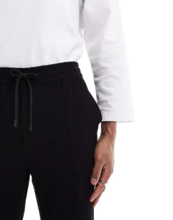 ONLY & SONS Front Seam Knitted Tapered Jogger In Black For Men -Modern Clothing Shop 206910960 3