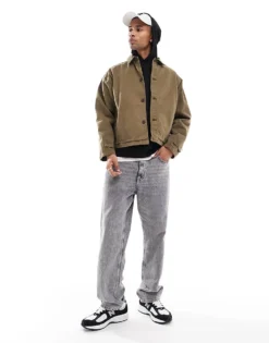 ONLY & SONS Relaxed Drop Shoulder Jacket In Khaki For Men Beech