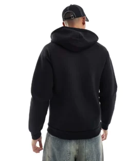 ONLY & SONS Oversized Scuba Zip Through Hoodie In Black For Men -Modern Clothing Shop 206911035 4