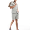 ONLY & SONS Cheesecloth Shirt & Shorts Co-ord In Light Sage