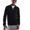 ONLY & SONS 1/4 Zip Jumper In Black For Men