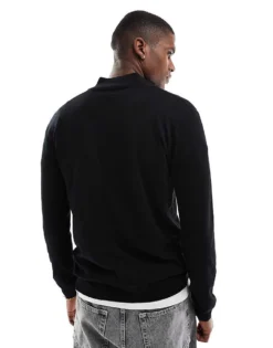 ONLY & SONS 1/4 Zip Jumper In Black For Men -Modern Clothing Shop 207277247 3
