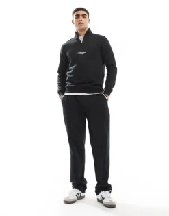 ONLY & SONS Curated High Neck 1/4 Zip Sweater In Black For Men -Modern Clothing Shop 207277335 3