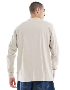 ONLY & SONS Long Sleeve T-shirt In Stone For Men Silver Lining -Modern Clothing Shop 207277385 3