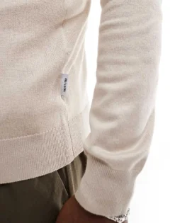 ONLY & SONS 1/4 Zip Jumper In Stone For Men Silver Lining -Modern Clothing Shop 207277401 4