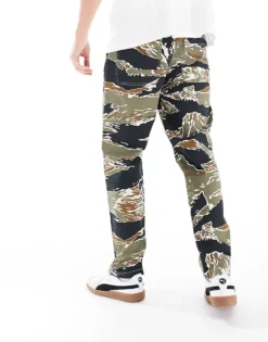 ONLY & SONS Relaxed Fit Worker Trouser With Tiger Camo Print In Black For Men Jet Black -Modern Clothing Shop 207387235 5