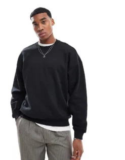 ONLY & SONS Oversized Crew Neck Sweat In Black For Men -Modern Clothing Shop 207507281 1 black 1