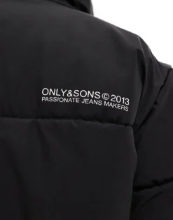 ONLY & SONS Boxy Oversized Puffer In Black For Men -Modern Clothing Shop 207543921 3