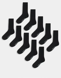 ONLY & SONS 10 Pack Ankle Socks In Black For Men