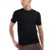 ONLY & SONS Short Sleeve Knit T-shirt In Black For Men
