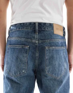 ONLY & SONS Edge Straight Jean In Vintage Blue Wash For Men Medium Blue Denim -Modern Clothing Shop 207654889 4