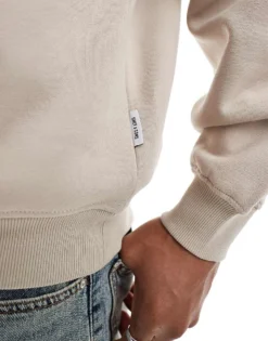 ONLY & SONS Vintage Fit Hoodie In Stone For Men String -Modern Clothing Shop 207654892 4