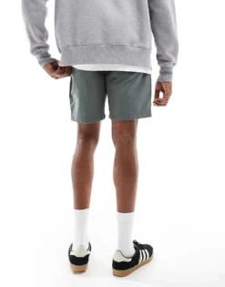 ONLY & SONS Pull On Twill Short In Dark Teal For Men Balsam Green -Modern Clothing Shop 207655154 4