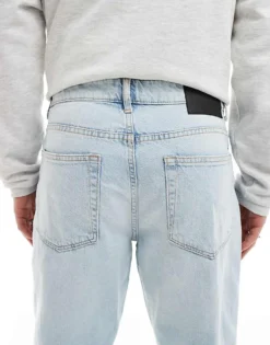 ONLY & SONS Edge Straight Jean In Light Blue Wash For Men Light Blue Denim -Modern Clothing Shop 207655240 4