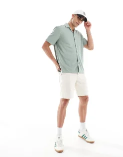 ONLY & SONS Edge Straight Fit Denim Shorts In Ecru For Men -Modern Clothing Shop 207655371 4