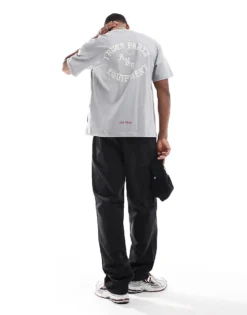 ONLY & SONS Boxy Fit T-shirt With Back Print In Washed Grey For Men Ultimate Grey -Modern Clothing Shop 207659394 4