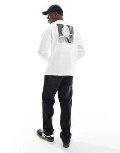 ONLY & SONS Boxy Fit Long Sleeve T-shirt With Basketball Back Print In White For Men Cloud Dancer -Modern Clothing Shop 207659409 3