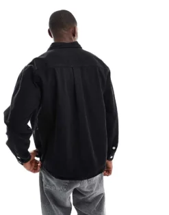 ONLY & SONS Clean Denim Shacket In Black For Men Washed Black -Modern Clothing Shop 207659474 4