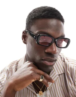 ONLY & SONS Chunky Round Sunglasses With Pink Lens In Black For Men Black / Pink -Modern Clothing Shop 207778780 1 blackpink 1