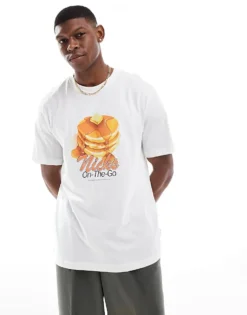 ONLY & SONS Oversized T-shirt With Pancakes Print In White For Men