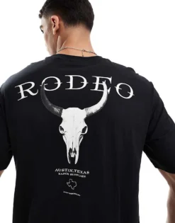 ONLY & SONS Oversized T-shirt With Rodeo Back Print In Black For Men