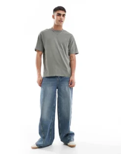 ONLY & SONS Distressed T-shirt In Khaki For Men Castor Grey -Modern Clothing Shop 207918214 4