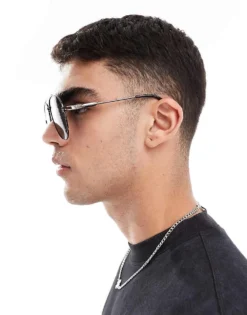 ONLY & SONS Aviator Sunglasses In Black For Men -Modern Clothing Shop 207918320 3