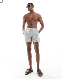 ONLY & SONS Seersucker Swim Shorts In Dark Khaki For Men Kambaba -Modern Clothing Shop 207922155 4